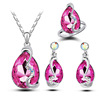 Accessory, crystal earings, earrings, necklace, ring, set, European style, 3 piece set