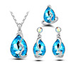 Accessory, crystal earings, earrings, necklace, ring, set, European style, 3 piece set