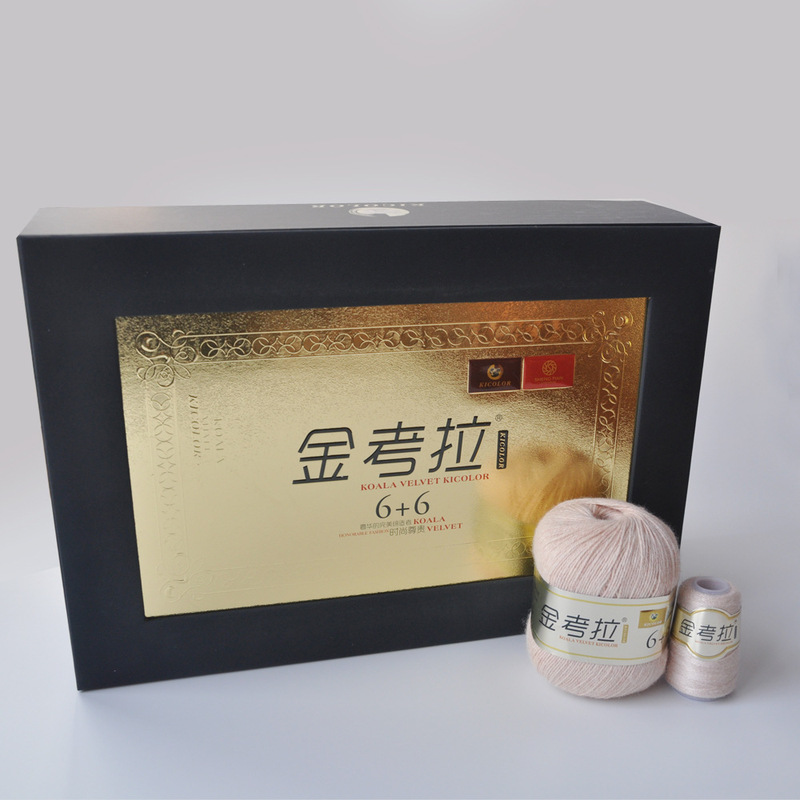 Large quantity can be negotiated Shanghai Fangjun gold Kaola velvet wool 6+6 Kaola velvet mink cashmere hand-knitted wool