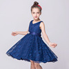 Evening dress, girl's skirt, lace suit, European style, children's clothing