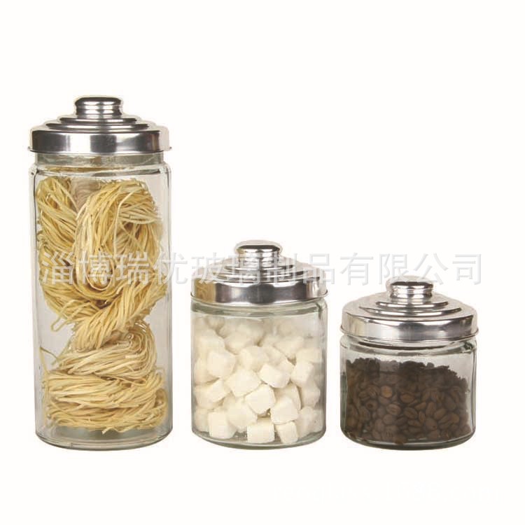 厂家直供软木塞食品容器玻璃包装容器空玻璃罐头瓶 杂粮密封
