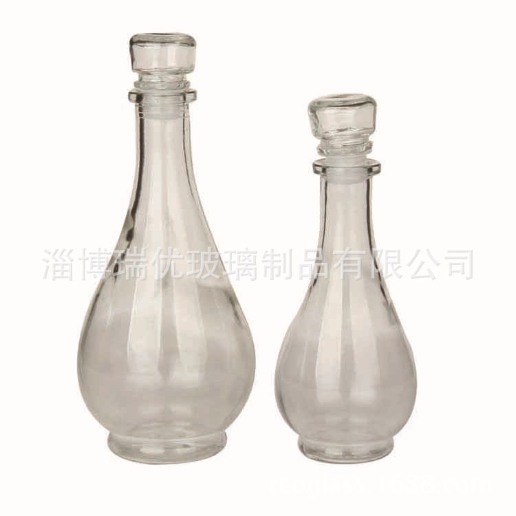 透明玻璃葡萄酒瓶玻璃 高端红酒瓶自酿装饰酒瓶 外贸钻石醒酒器