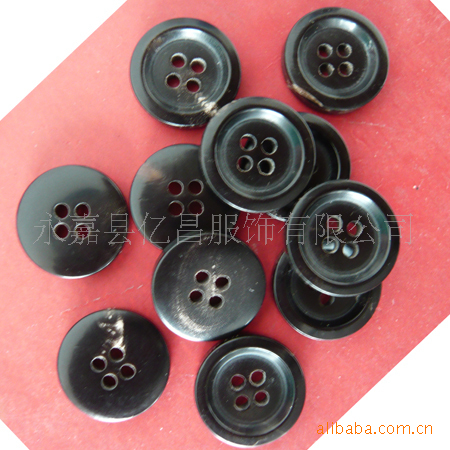 Natural Eco-friendly Black Tooling Buffalo Horn Button Black Suit Button Formal Coat Button Leather Coat Clothing Button