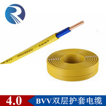电线 ZR阻燃BVV4平方国标铜芯家用护套线双层绝缘皮硬单芯电线