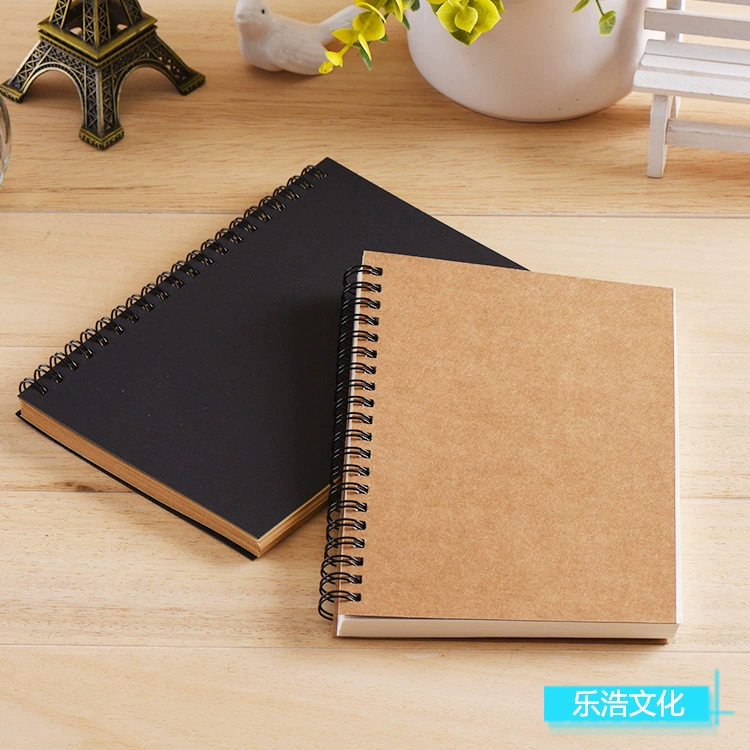 Spot coil notebook creative retro kraft paper notebook wholesale simple blank graffiti note diary sketchbook