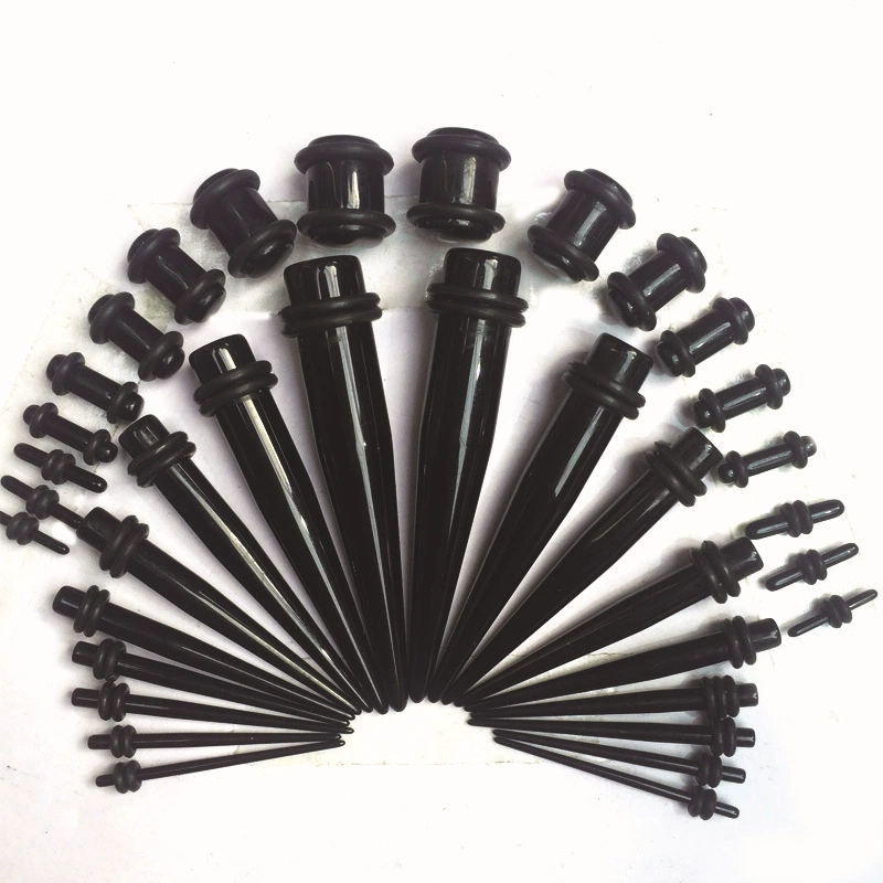 Set, piercing, black earrings, wholesale