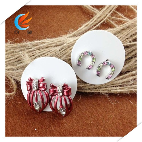 牛皮纸圆形耳钉卡片 复古饰品配件批发 时光宝石饰品耳钉卡500入