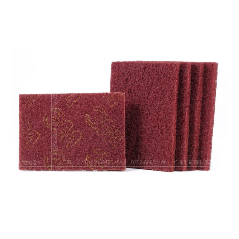 3M工业百洁布7447尼龙片打磨拉丝布抛光菜瓜布红色工业百洁布