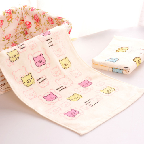 Jieliya pure cotton children's towel 100% cotton super soft strong water absorption printed children's towel 6280 factory direct sale