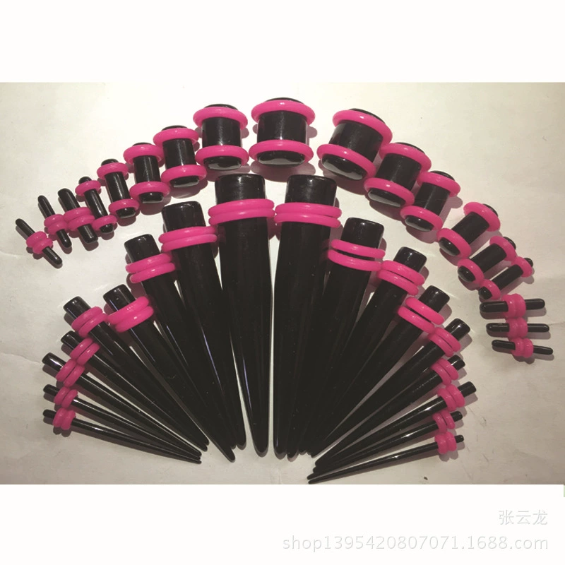 Set, piercing, black earrings, wholesale