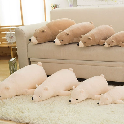 Lying Bear Long Pillow Plush Oyuncaq yastıqlar