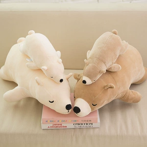 Cross-border Foreign Trade Plush Toy Pillow Bear Polar Bear Doll Cartoon Cute Lying Bear Long Pillow Plush Toy