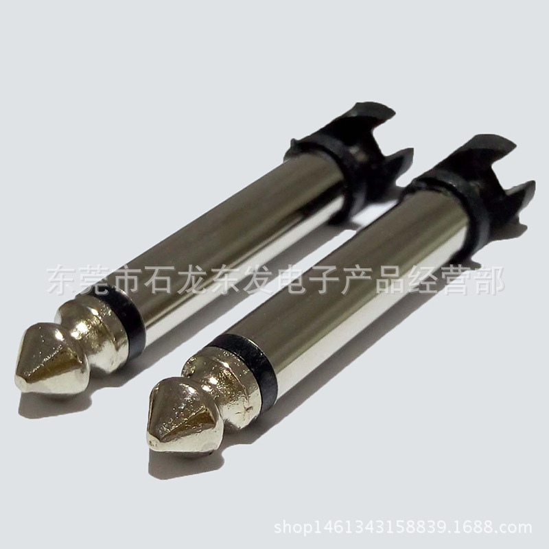 6.35单声道插头镀镍铜管635立体音频镀金麦克风连接线公插焊接式