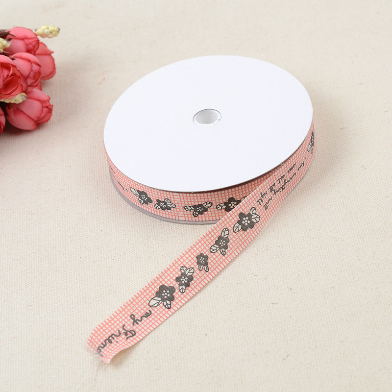 格子印花织带服装辅料配饰蝴蝶结棉带装饰涤纶厂家批发手工工艺