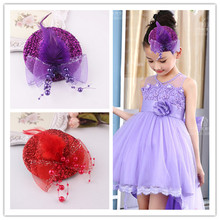 韩版儿童小礼帽头饰 新款羽毛可爱发饰发夹 舞蹈女孩热卖饰品