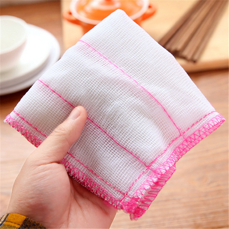 Factory Sales Kitchen Fiber Absorbent Non-Stick Oil Cotton Gauze Dishcloth Cleaning Rag Dish Towel Bulk Scouring Pad Wholesale