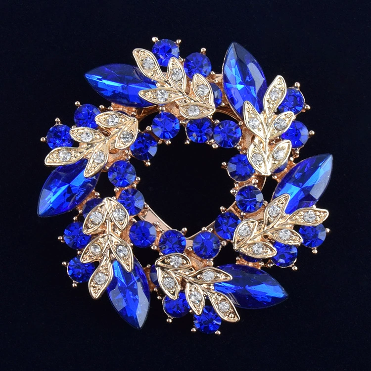 Brooch pin, light‑luxury crystal wreath, multicolor and K9 crystal options