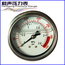 厂家供应轴向耐震压力表YN60Z不锈钢充油压力表表真空表负压表