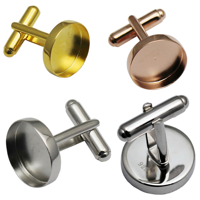 925 Silver Base 16mm French Shirt Cufflinks Holder DIY Jewelry Accessories Cufflink Cufflink Cufflinks