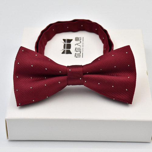 Korean style fashion point bow tie wedding silver point bow tie formal business bow tie trendy bow tie men's wholesale