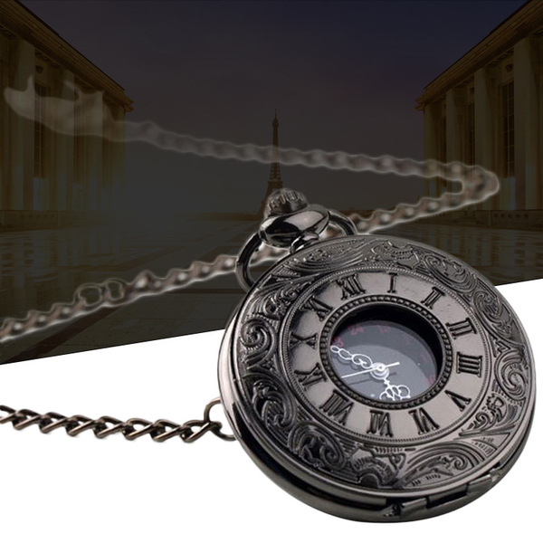 Big black classic retro pocket watch