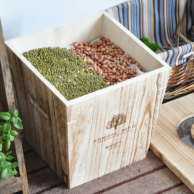 源头工厂简约时尚密封米箱五谷仓 桐木防蛀防潮米面粉缸厨房柜米