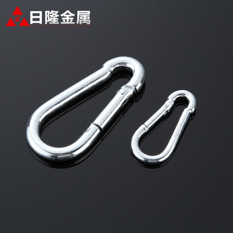 厂家现货供应多规格马钢   不锈钢弹簧钩保险钩攀岩登山扣 镀锌