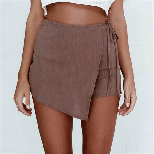 Ebaywish Women's Asymmetrical Bandage Summer Short Skirt Pants Thin Pants