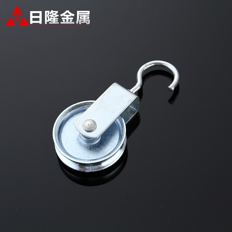 现货批发 优质精美  带钩锌合金滑轮  绳索升降滑轮 量大优惠