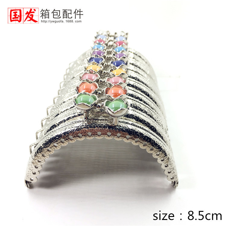 8.5Cm semicircular encaje en relieve de loto oro [plata] DIY oro de boca común 0106 - YS