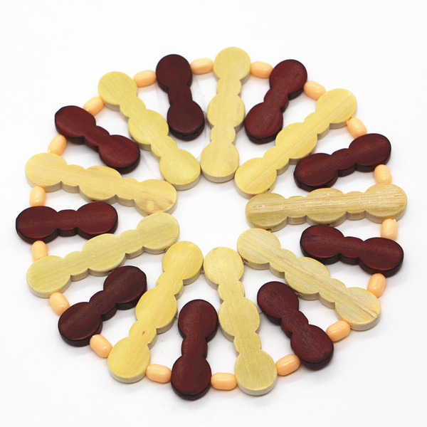 Two -yuan store 16cm round bamboo cutout coaster pad hot -selling…