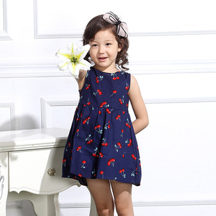 Детское летнее платье без рукавов без рукавов, в корейском стиле
