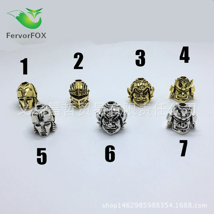 Открытый EDC сплав самурай голова зонтик веревка апертуры 4 мм подвеска