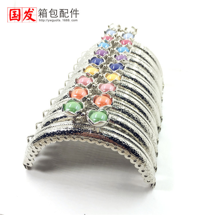 8.5Cm semicircular encaje en relieve de loto oro [plata] DIY oro de boca común 0106 - YS