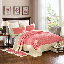 厂家批发床盖三件套 外贸原单纯棉简约风格水洗绗缝被套件空调被