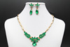 Necklace and earrings for bride, jewelry, European style, with gem