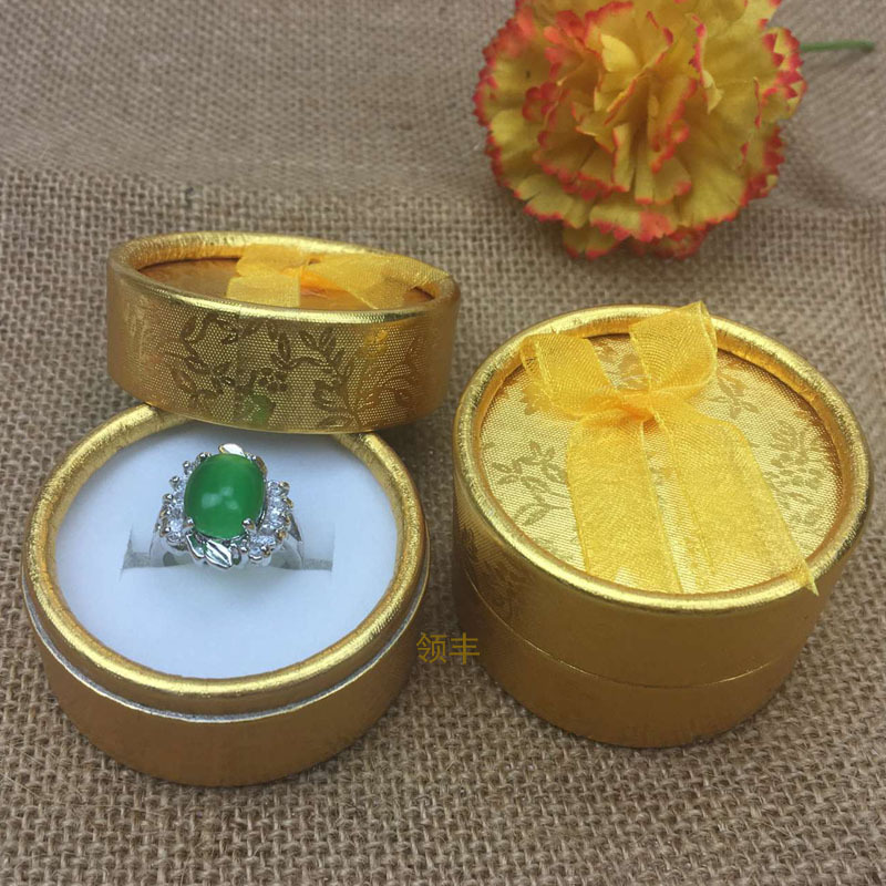 小圆形珠宝首饰盒戒指盒蝴蝶花韩国耳钉银饰礼品纸盒工厂批发