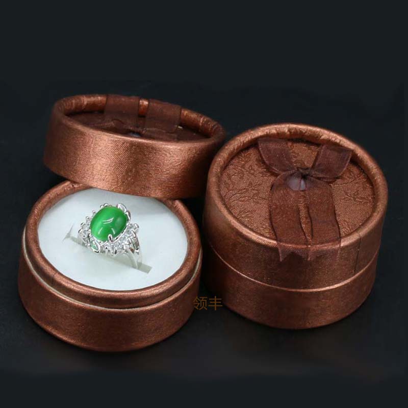 小圆形首饰包装珠宝礼品盒饰品盒蝴蝶花戒指耳钉盒银饰盒现货