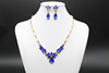 Necklace and earrings for bride, jewelry, European style, with gem