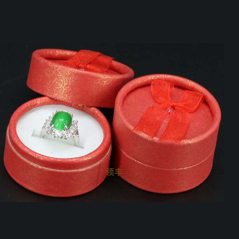 小圆形首饰包装盒珠宝礼品饰品盒戒指耳钉发夹盒制蝴蝶结银饰盒