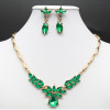 Necklace and earrings for bride, jewelry, European style, with gem