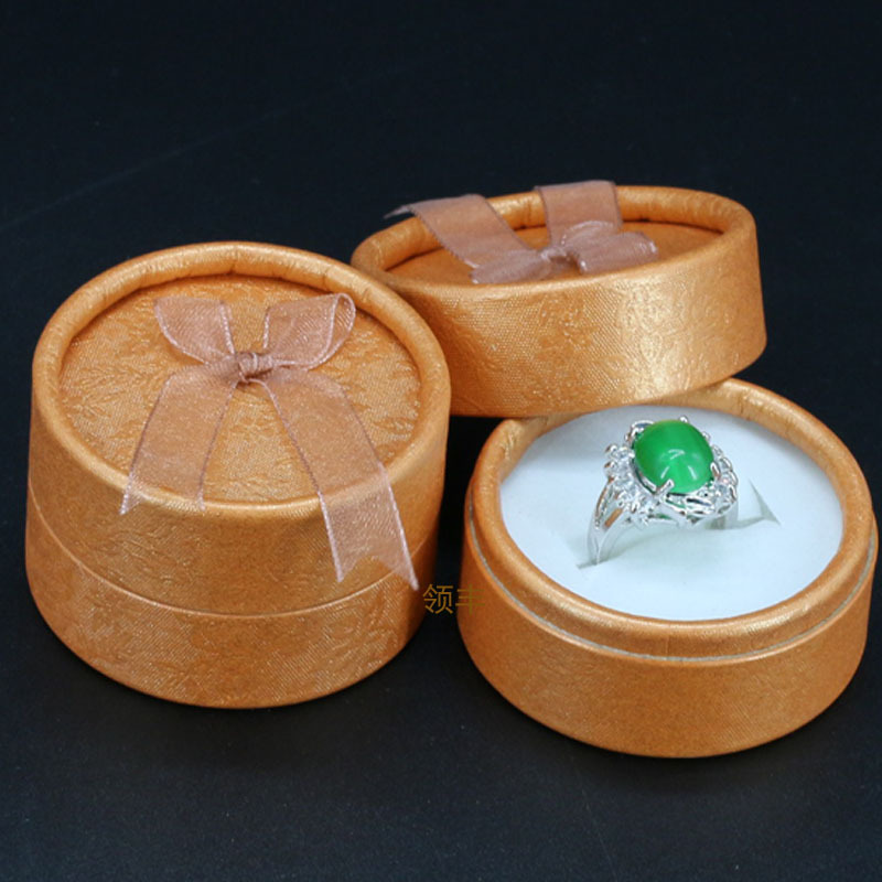 小圆形首饰包装盒戒指耳钉盒韩国饰品银饰礼品盒婚戒盒工厂批发