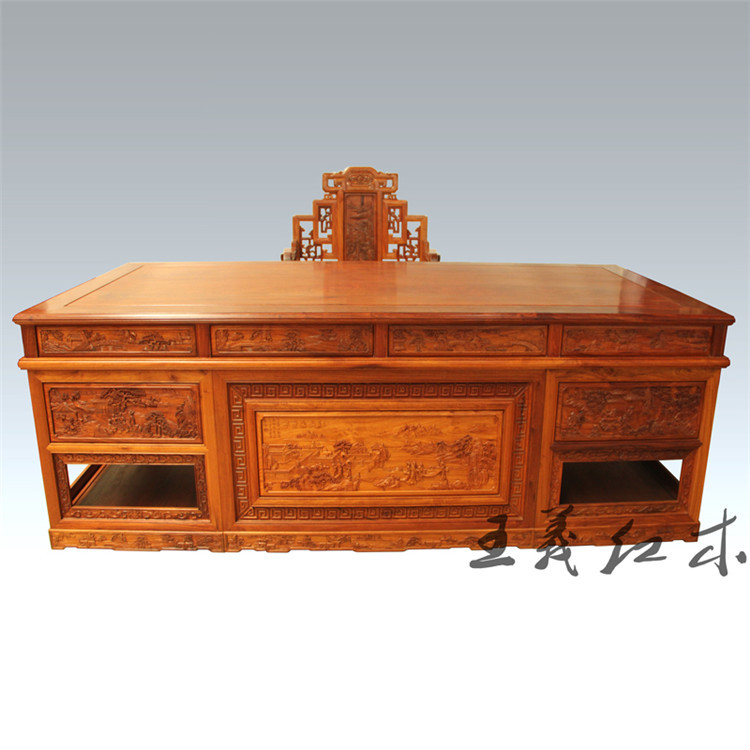 中式简单办公实木家具 缅甸花梨办公桌  时尚百搭红木家具
