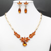 Necklace and earrings for bride, jewelry, European style, with gem