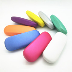 Fashionable men's and women's short-sighted simple glasses case with logo black iron box PU pure color brushed light large frame plate