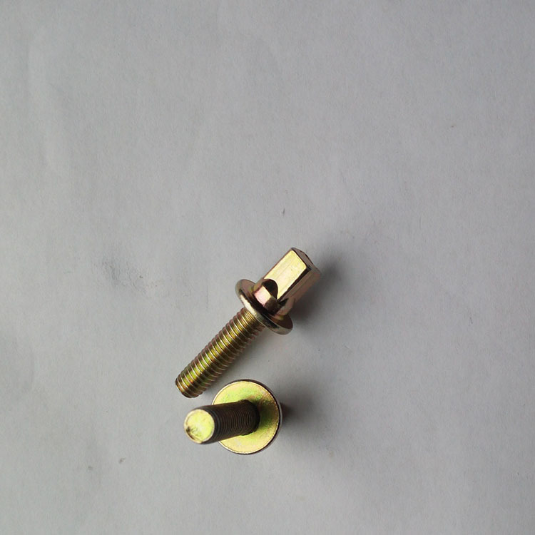 厂家直销带垫螺丝头部四方6*11垫13*2螺纹m6镀彩材料235或45K