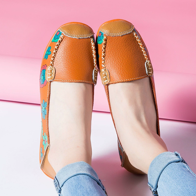 Comfortable shoes for leisure for mother, footwear for leather shoes, 2021 collection
