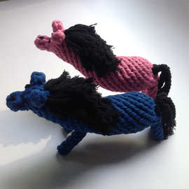 纯手工艺品 棉绳宠物玩具 狗狗互动磨牙洁齿玩具 骏马儿