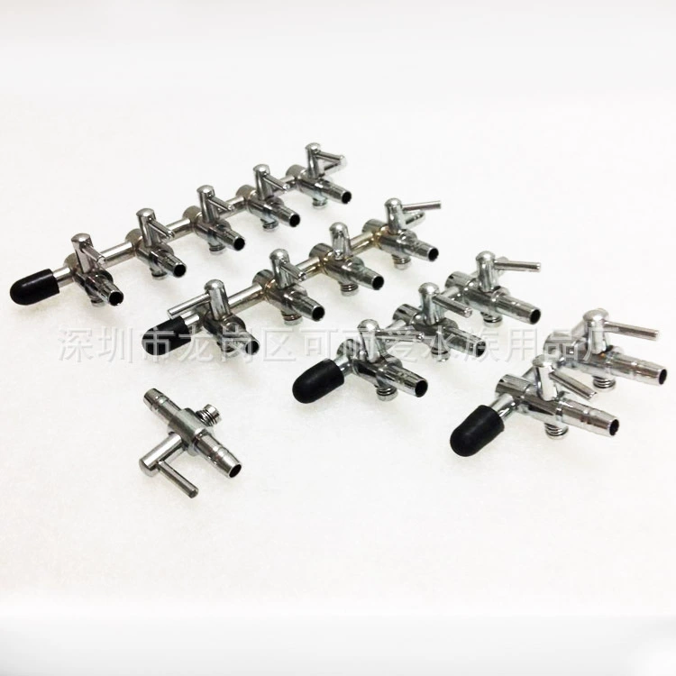 Кислородная труба для аквариума, распределитель из нержавеющей стали, регулирующий клапан кислорода, аквариумный кислородный насос, медно-никелированный шунт