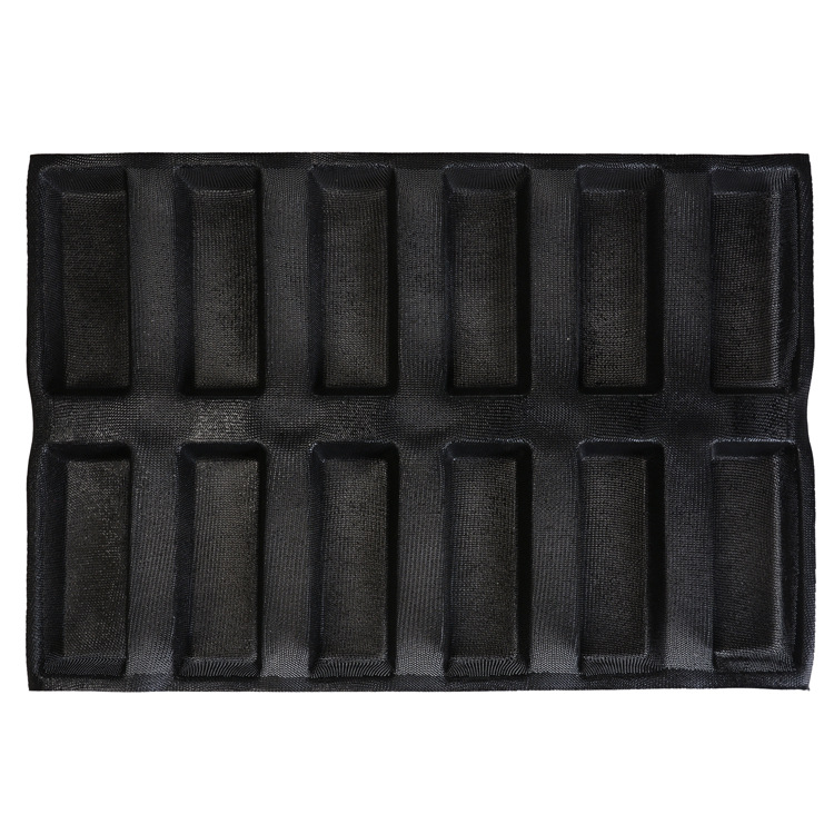 12格商用赛百味风味热狗面包模具40X60CM硅胶法棍不沾透气模具